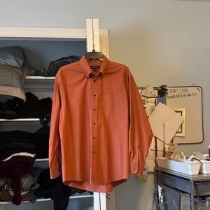 Nordstrom Men's Rust Button-Down Shirt - Size Mens 16 1/2 - 33